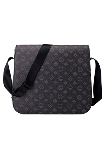 Louisa Flower Vegan Messager Bag Black