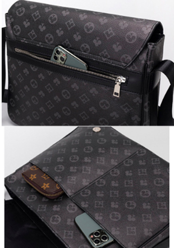 Louisa Flower Vegan Messager Bag Black