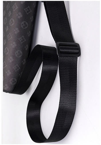 Louisa Flower Vegan Messager Bag Black