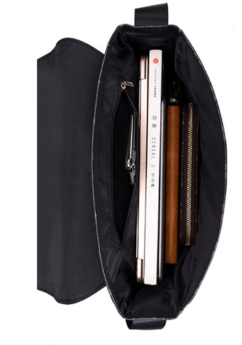 Louisa Flower Vegan Messager Bag Black