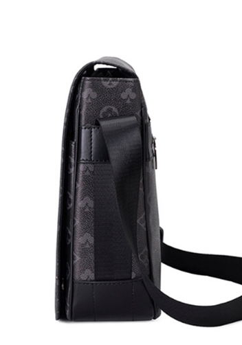 Louisa Flower Vegan Messager Bag Black