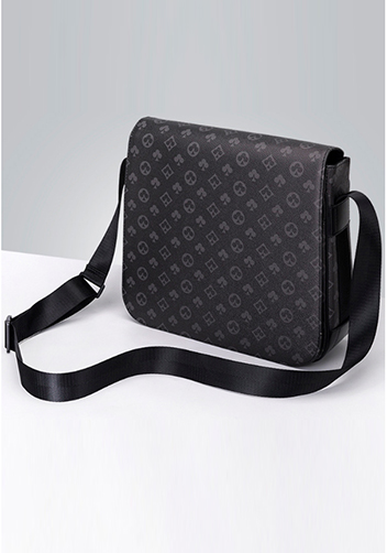 Louisa Flower Vegan Messager Bag Black