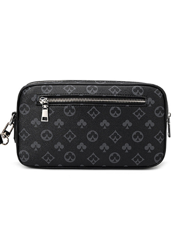 Louisa Flower Vegan Leather Pochette Black