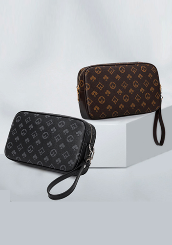 Louisa Flower Vegan Leather Pochette Black