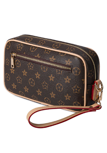 Louisa Flower Vegan Leather Pochette Brown
