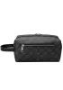 Louisa Flower Vegan Leather Cosmetic Pouch Black