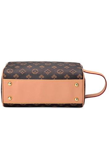 Louisa Flower Vegan Leather Cosmetic Pouch Brown