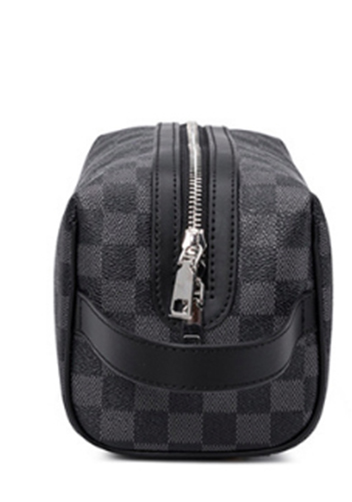 Louisa Checked Vegan Leather Wearable Wallet Black