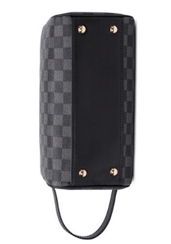 Louisa Checked Vegan Leather Wearable Wallet Black