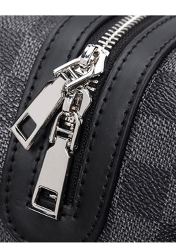 Louisa Checked Vegan Leather Wearable Wallet Black