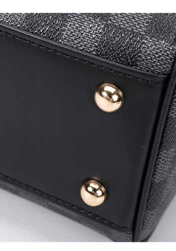 Louisa Checked Vegan Leather Wearable Wallet Black