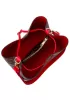 Louisa Flower Vegan Leather Bucket Bag Red
