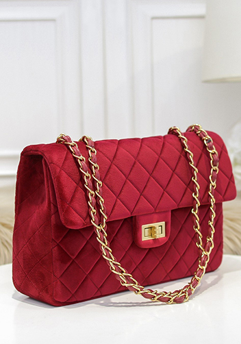 Adele Flap Medium Velvet Red