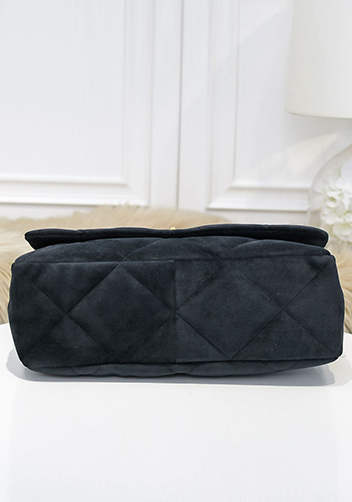Adele Flap Large Velvet Bag Black