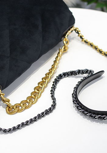 Adele Flap Large Velvet Bag Black