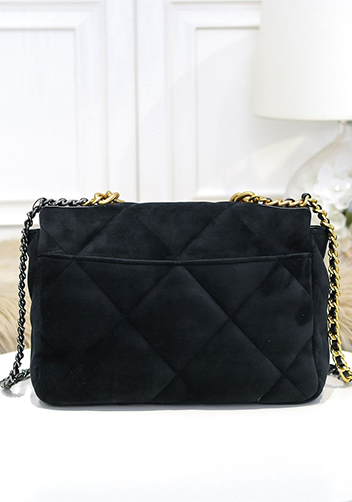 Adele Flap Medium Velvet Bag Black