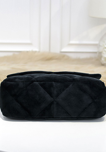 Adele Flap Medium Velvet Bag Black