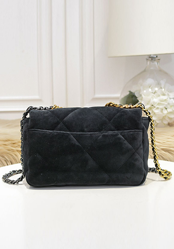 Adele Flap Small Velvet Bag Black