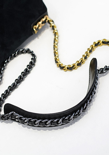 Adele Flap Small Velvet Bag Black