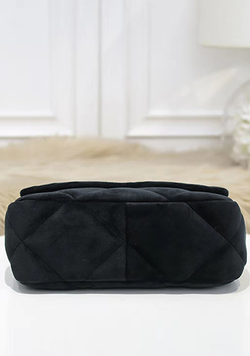 Adele Flap Small Velvet Bag Black