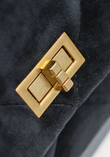 Adele Flap Small Velvet Bag Black