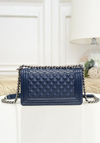 Ingrid Litchi Leather Flap Blue