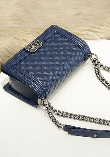 Ingrid Litchi Leather Flap Blue