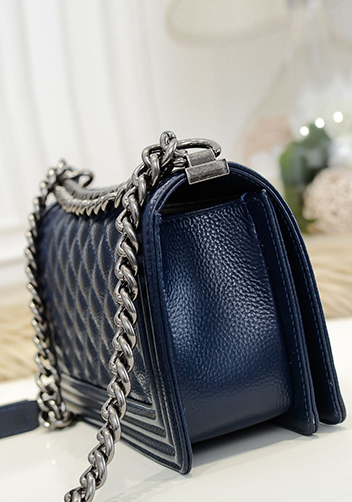 Ingrid Litchi Leather Flap Blue