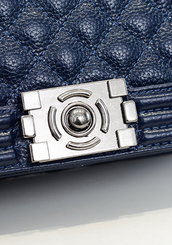 Ingrid Litchi Leather Flap Blue
