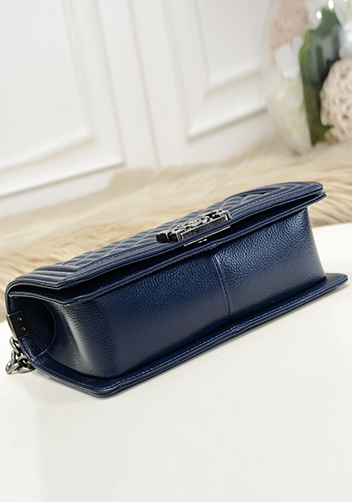 Ingrid Litchi Leather Flap Blue