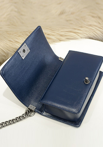 Ingrid Litchi Leather Flap Blue