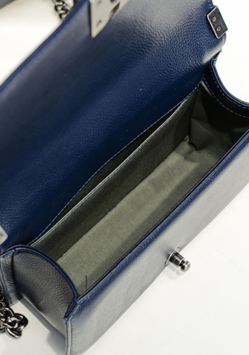 Ingrid Litchi Leather Flap Blue