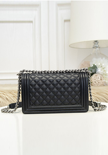 Ingrid Litchi Leather Flap Black
