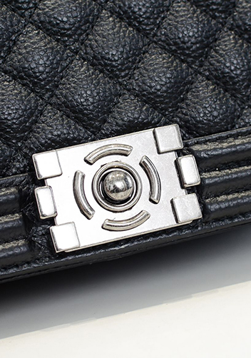 Ingrid Litchi Leather Flap Black