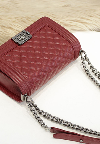 Ingrid Litchi Leather Flap Burgundy