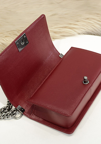 Ingrid Litchi Leather Flap Burgundy