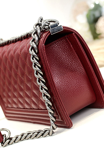 Ingrid Litchi Leather Flap Burgundy