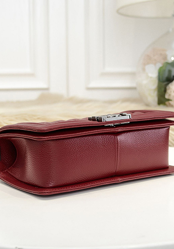 Ingrid Litchi Leather Flap Burgundy