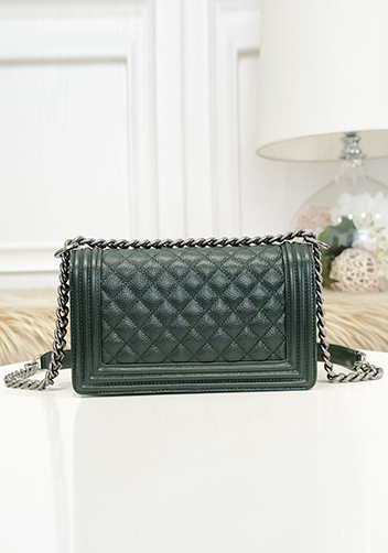 Ingrid Litchi Leather Flap Green