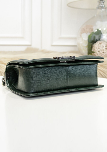 Ingrid Litchi Leather Flap Green