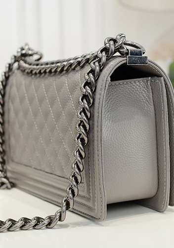 Ingrid Litchi Leather Flap Grey