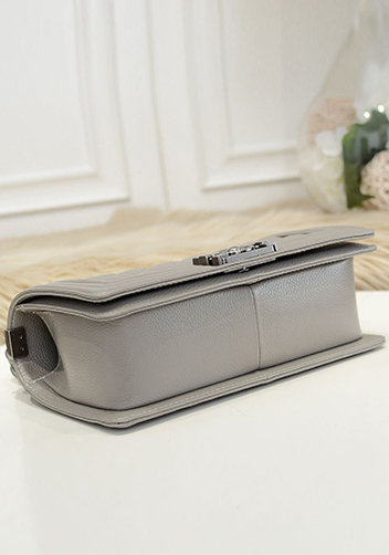Ingrid Litchi Leather Flap Grey