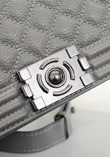 Ingrid Litchi Leather Flap Grey