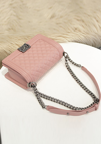 Ingrid Litchi Leather Flap Pink