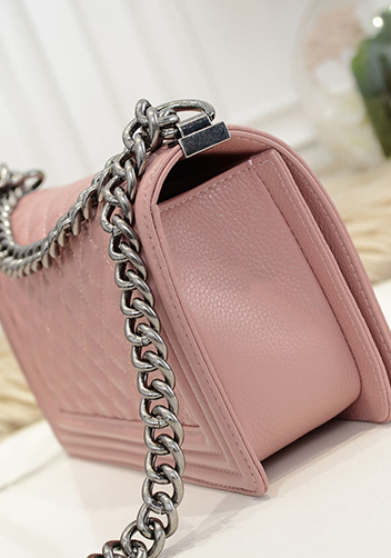 Ingrid Litchi Leather Flap Pink