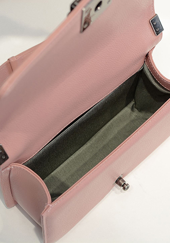 Ingrid Litchi Leather Flap Pink