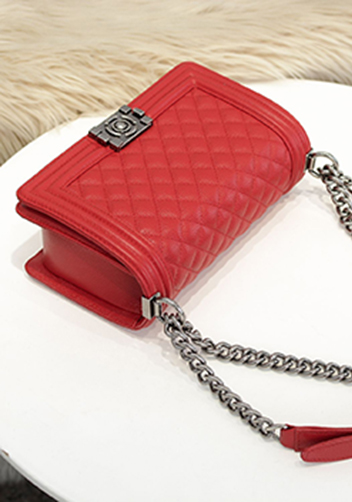 Ingrid Litchi Leather Flap Red