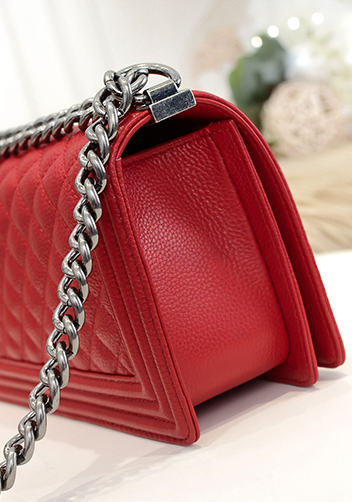 Ingrid Litchi Leather Flap Red