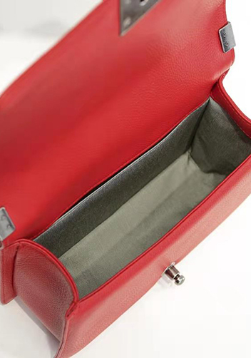 Ingrid Litchi Leather Flap Red