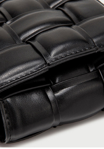 Mia Vegan Leather Chain Shoulder Bag Black